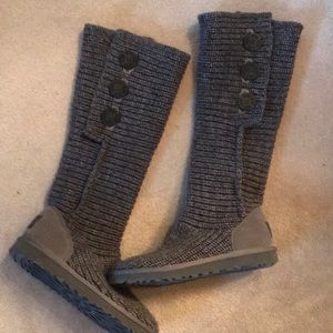 UGG Classic Cardy Button Knit Boots 7